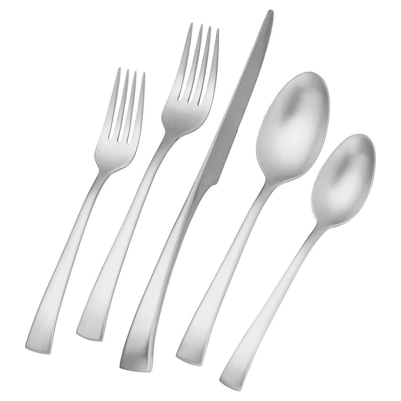 ZWILLING Bellasera (matte finish) 45-pc Satin Flatware Set, 18/10 Stainless Steel, Satin Finish (not polished).